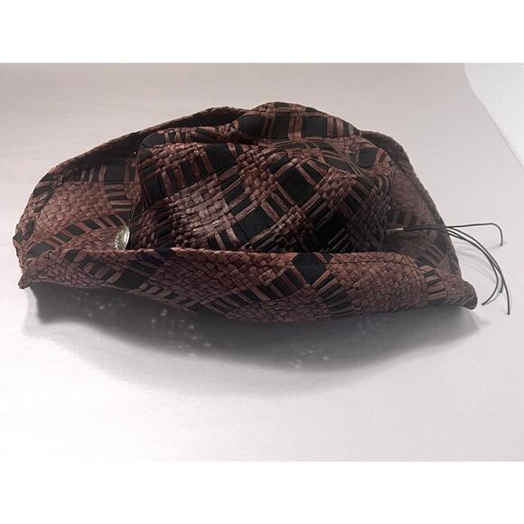 Renegade Cowboy Western Hat | Weaved Straw Black & Brown | Embellished | sz S/M